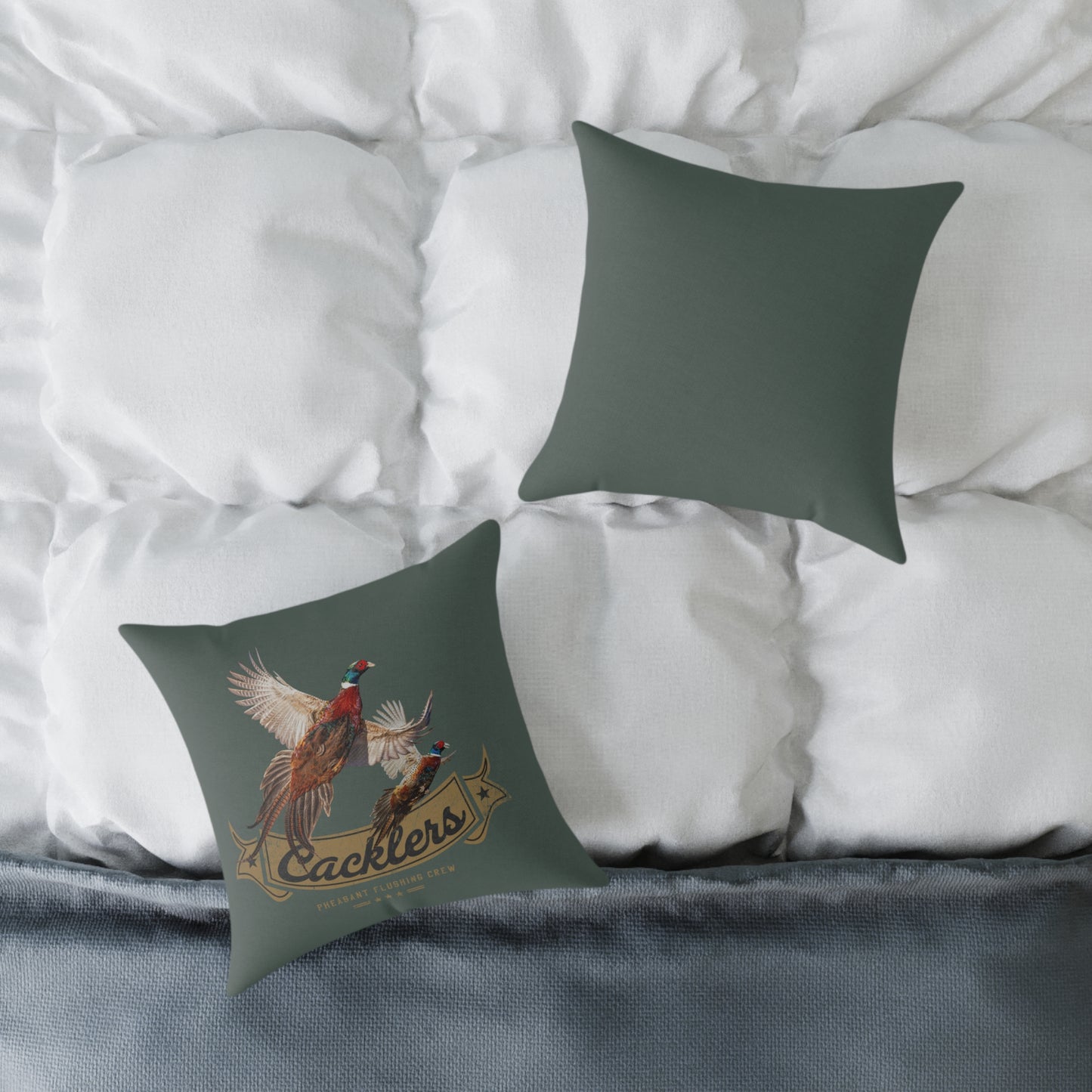 Cackling Pheasant Square Canvas Pillow