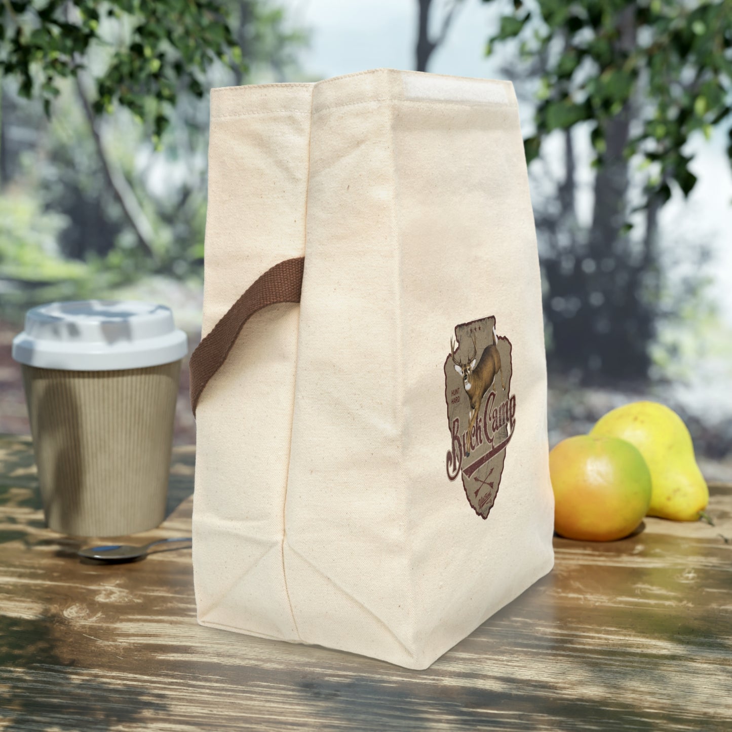 Buck Camp Canvas Lunch Bag With Strap