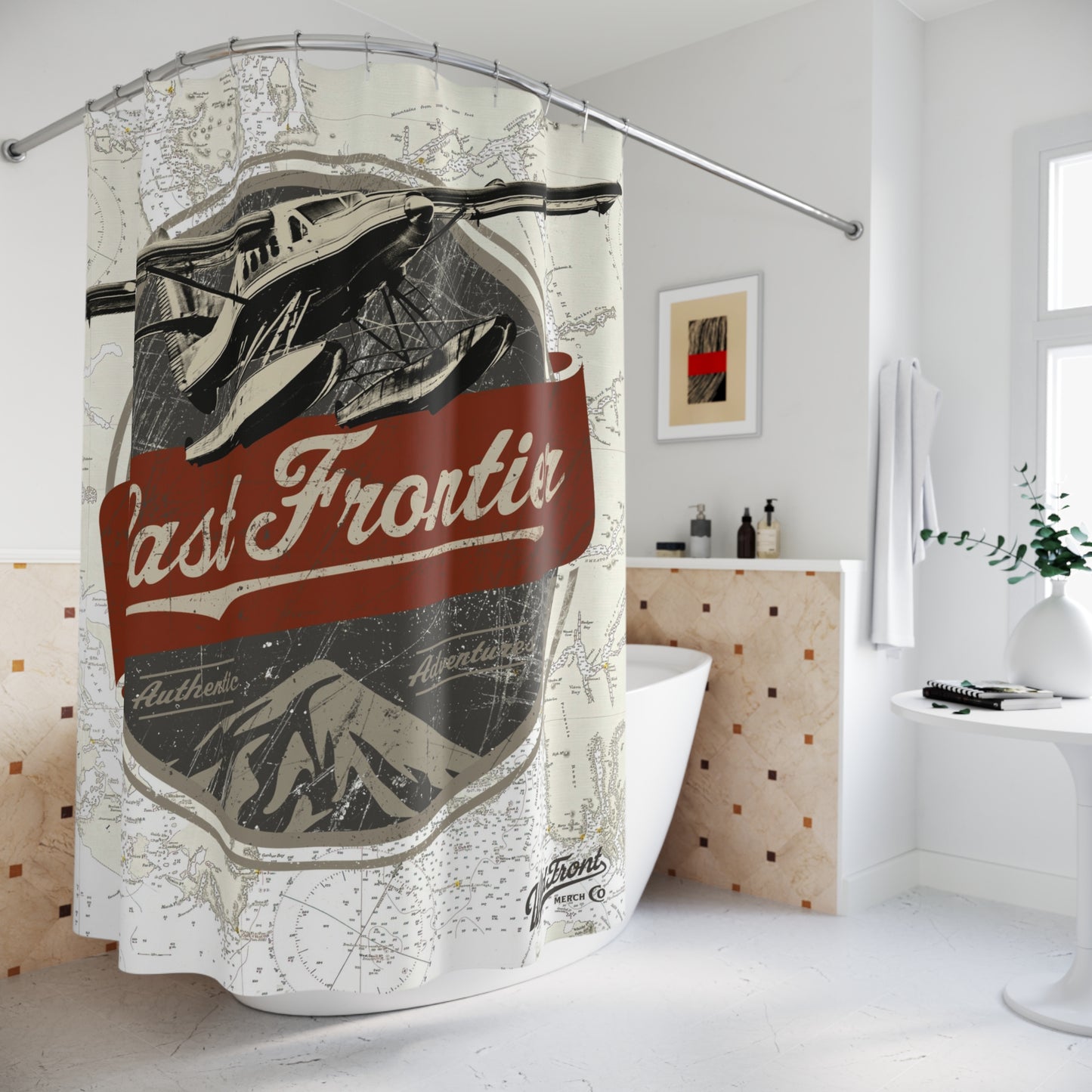 Last Frontier Vintage Plane-Shower Curtain
