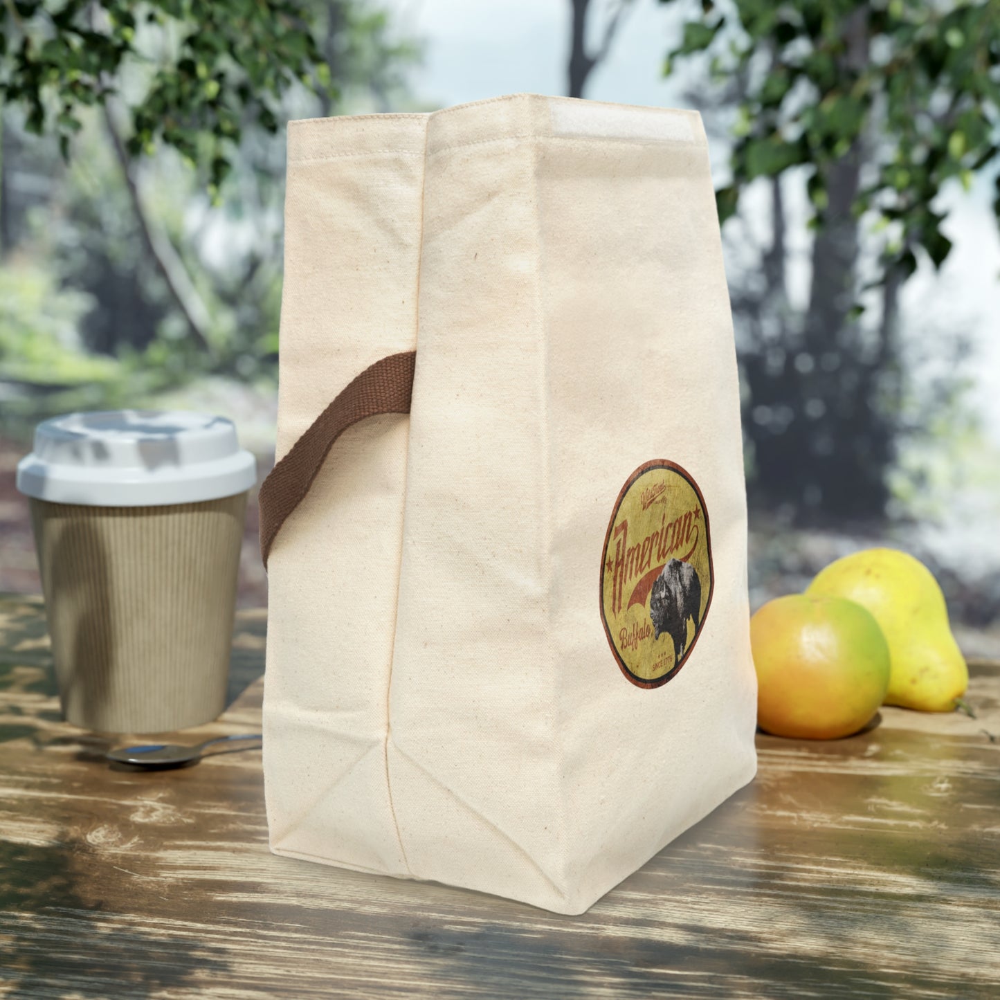 American Buffalo Canvas Lunch Bag With Strap