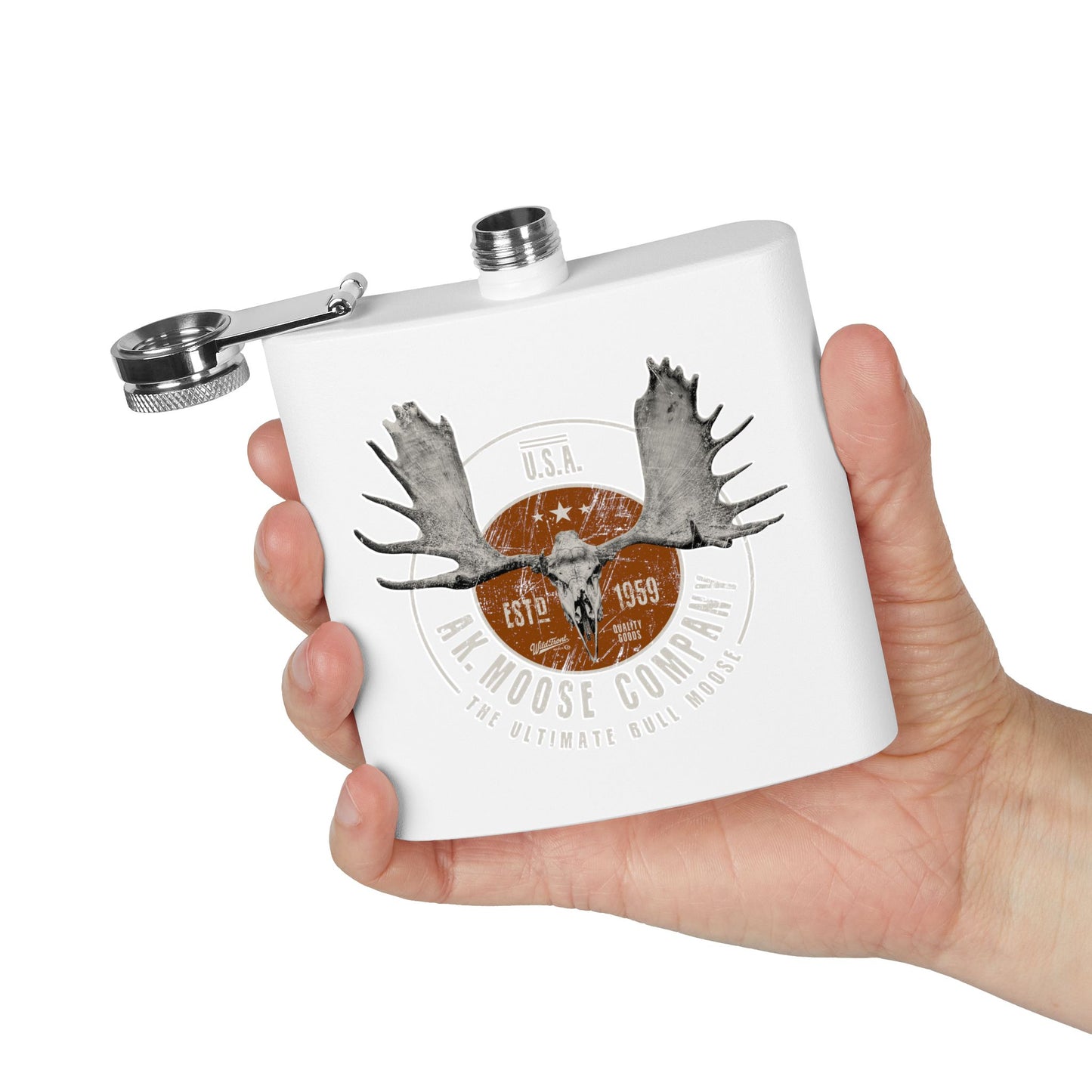 Alaska Moose Country Stainless Steel Flask