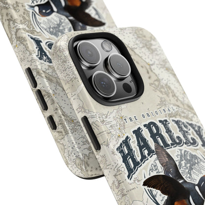 Harlequin Duck Vintage Map-Tough Phone Case