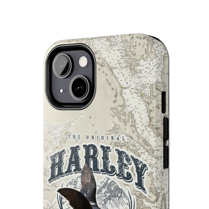 Harlequin Duck Vintage Map-Tough Phone Case