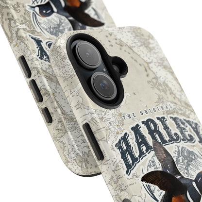 Harlequin Duck Vintage Map-Tough Phone Case