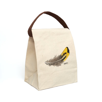 Pheasant Feather Canvas Lunch Bag With Strap
