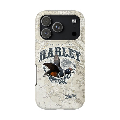 Harlequin Duck Vintage Map-Tough Phone Case