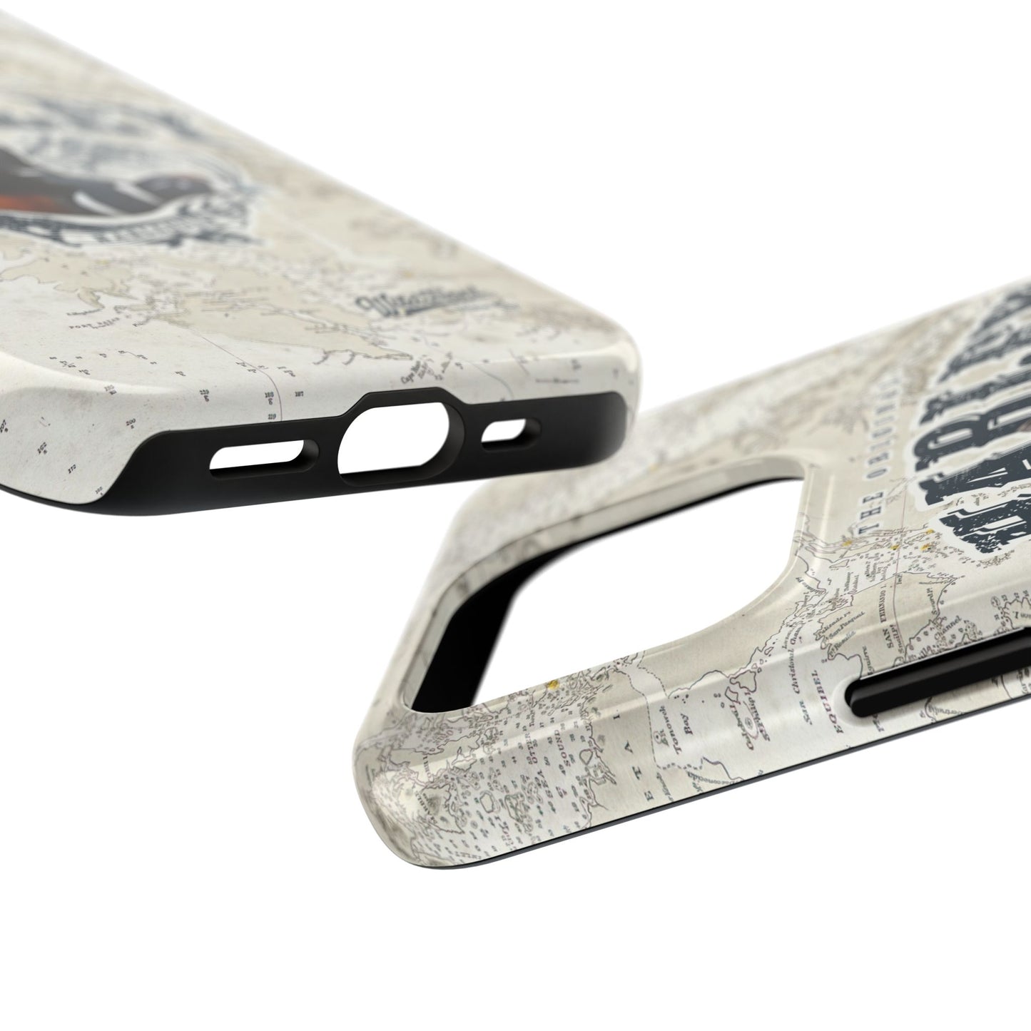 Harlequin Duck Vintage Map-Tough Phone Case