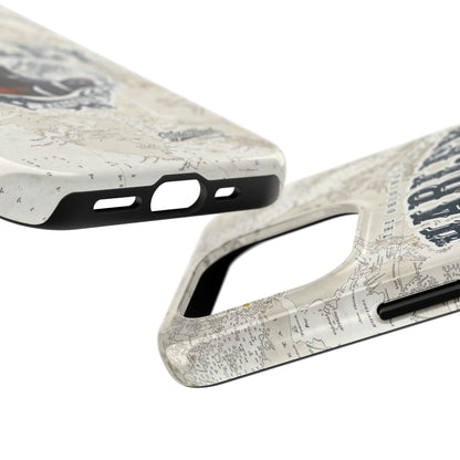 Harlequin Duck Vintage Map-Tough Phone Case