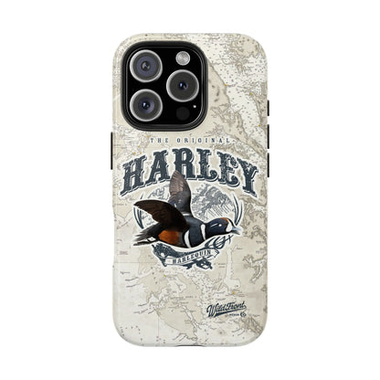 Harlequin Duck Vintage Map-Tough Phone Case