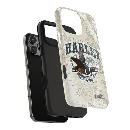 Harlequin Duck Vintage Map-Tough Phone Case