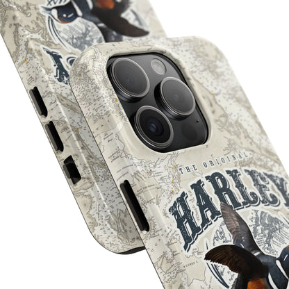 Harlequin Duck Vintage Map-Tough Phone Case