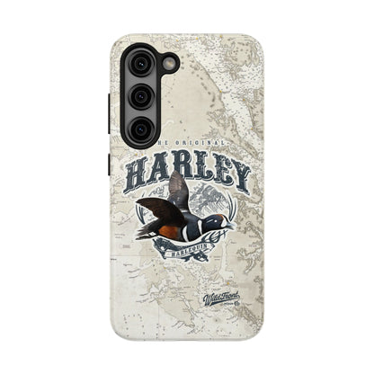 Harlequin Duck Vintage Map-Tough Phone Case