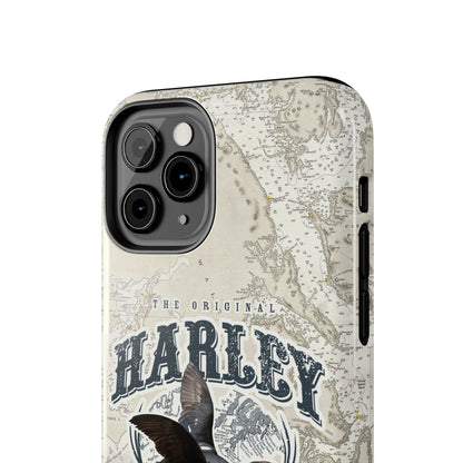 Harlequin Duck Vintage Map-Tough Phone Case