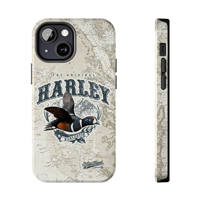 Harlequin Duck Vintage Map-Tough Phone Case