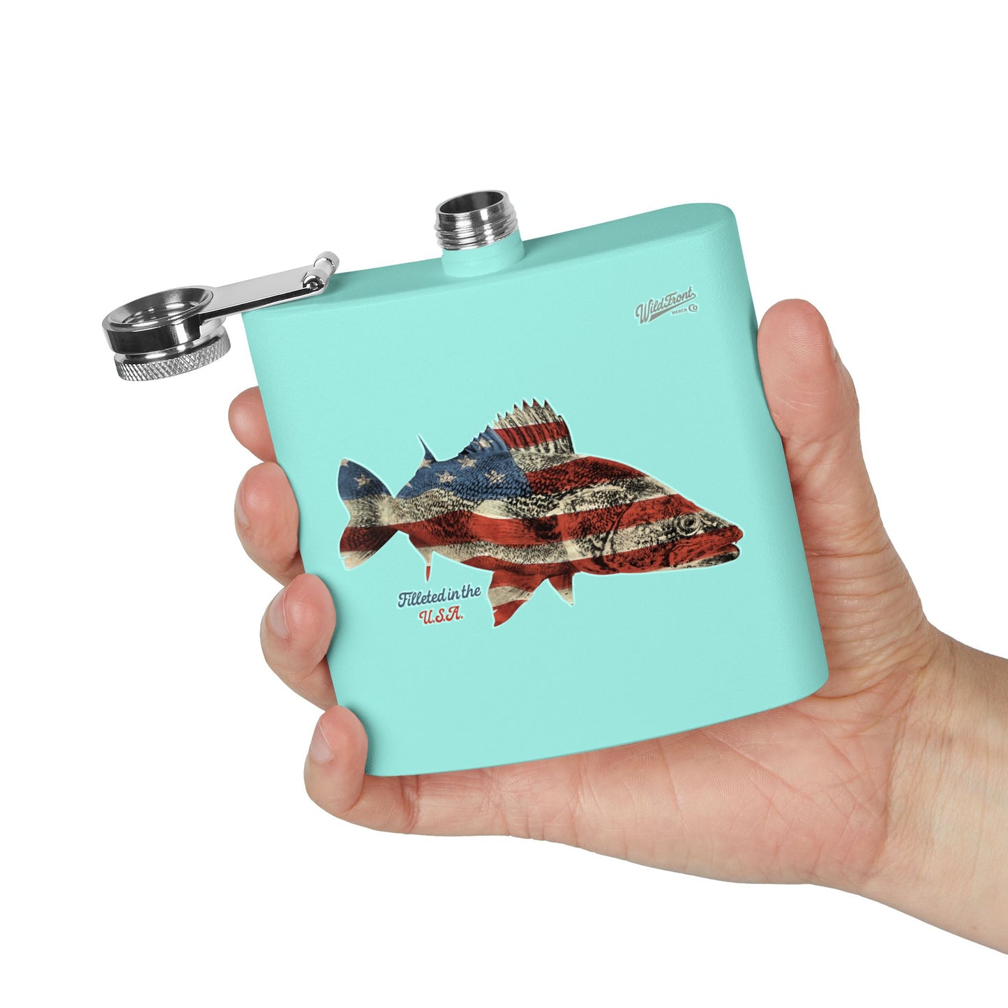 Filleted In The USA Walleye Flask