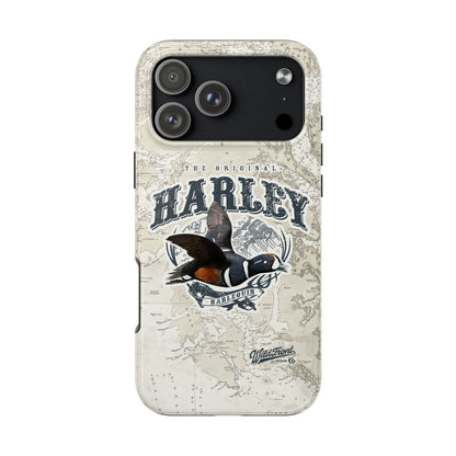Harlequin Duck Vintage Map-Tough Phone Case