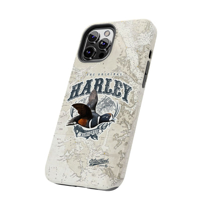 Harlequin Duck Vintage Map-Tough Phone Case