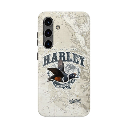 Harlequin Duck Vintage Map-Tough Phone Case