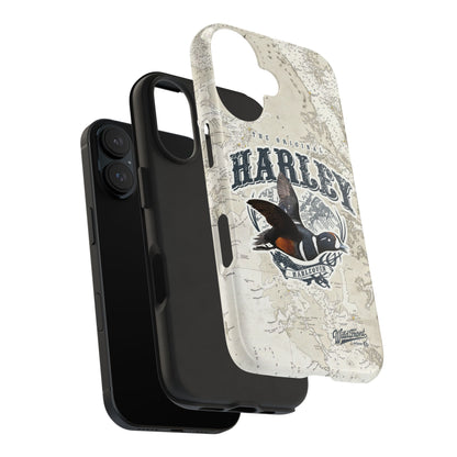 Harlequin Duck Vintage Map-Tough Phone Case
