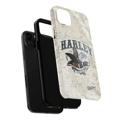 Harlequin Duck Vintage Map-Tough Phone Case
