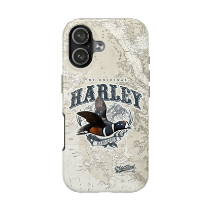 Harlequin Duck Vintage Map-Tough Phone Case