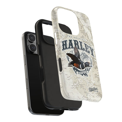 Harlequin Duck Vintage Map-Tough Phone Case