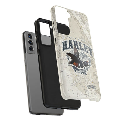 Harlequin Duck Vintage Map-Tough Phone Case