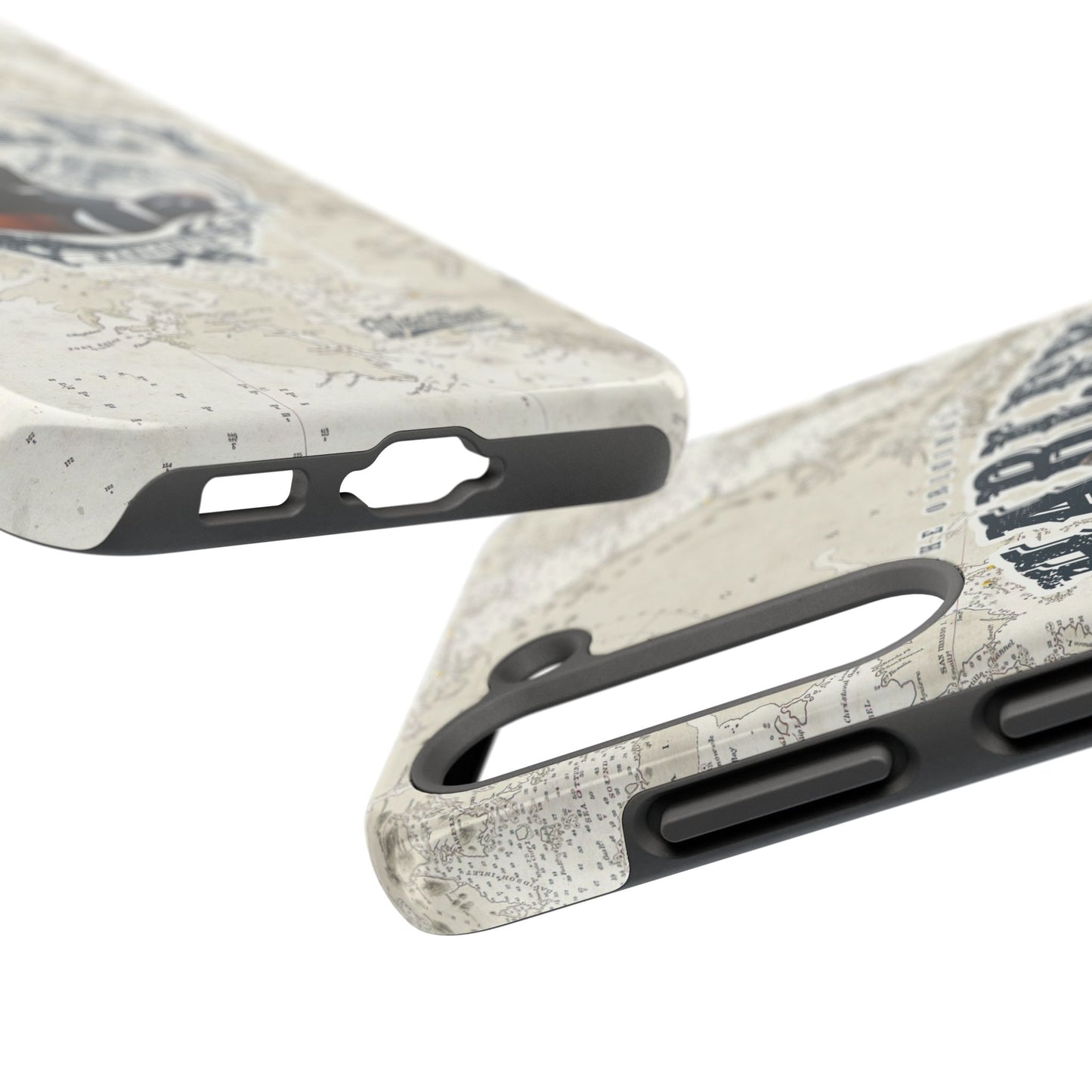 Harlequin Duck Vintage Map-Tough Phone Case