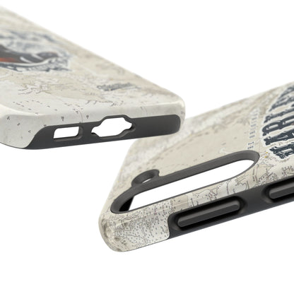 Harlequin Duck Vintage Map-Tough Phone Case
