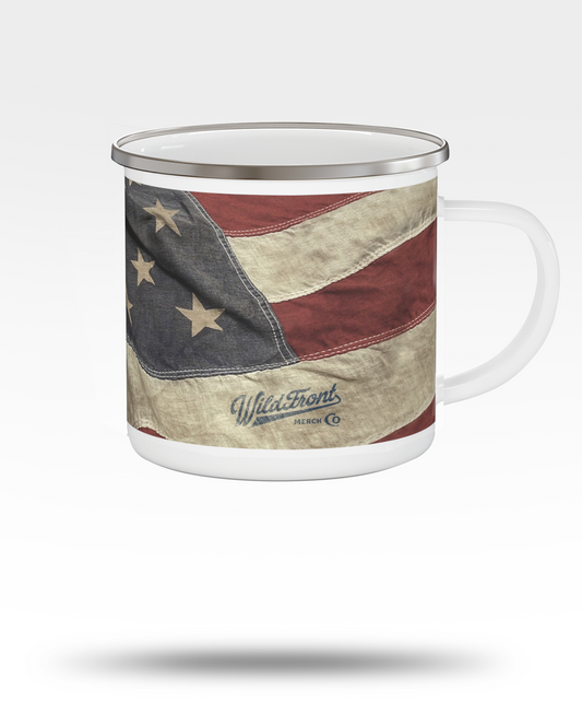 American Flag Enamel Camping Mug