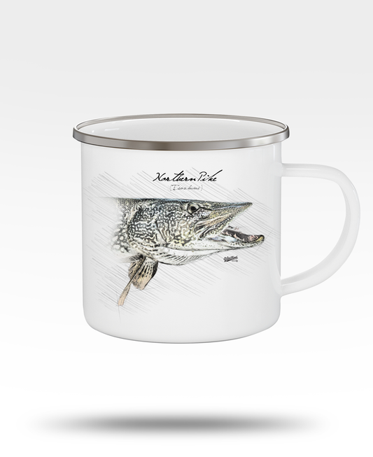 Northern Pike Enamel Camping Mug