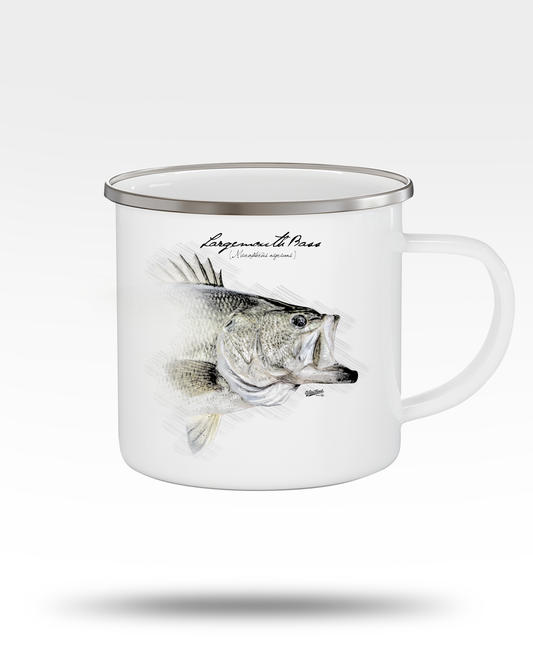 Largemouth Bass Fish Enamel Camping Mug