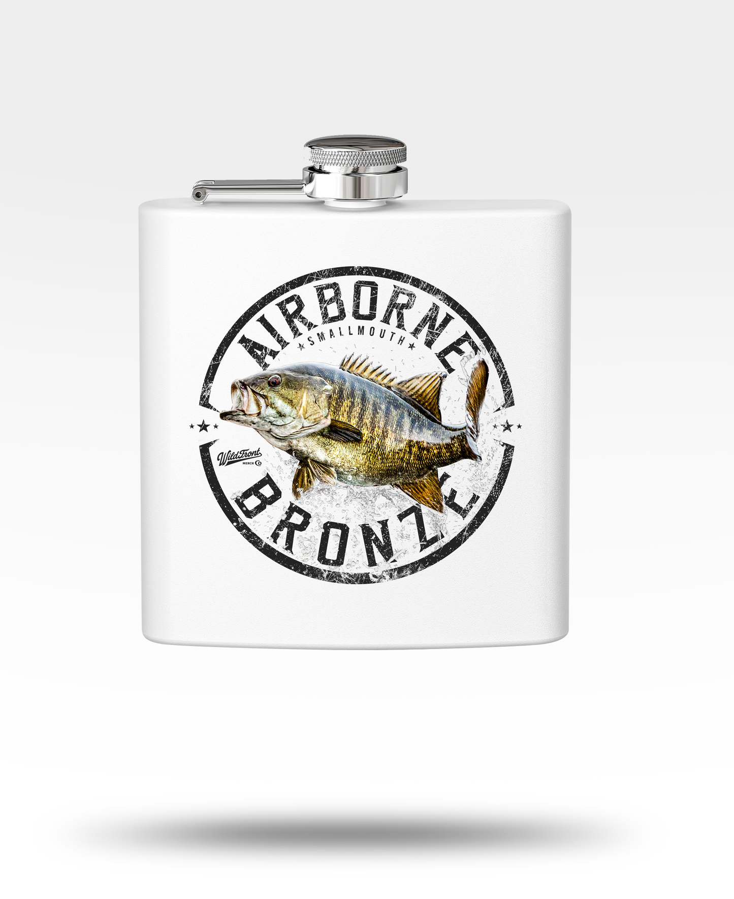 Airborne Bronze Smallmouth Bass Flask