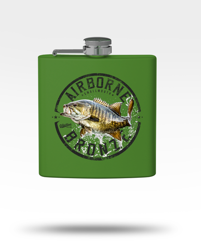 Airborne Bronze Smallmouth Bass Flask