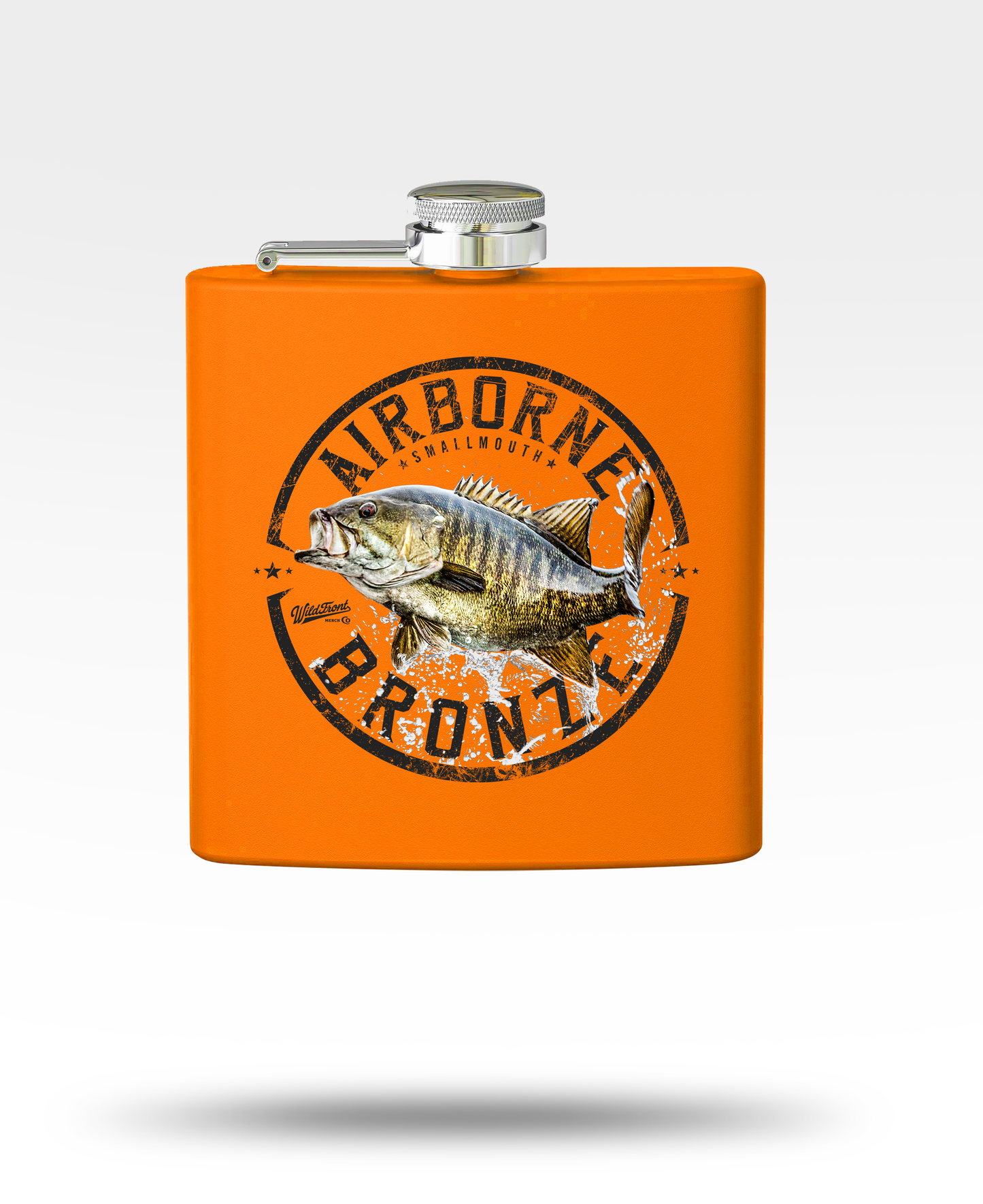 Airborne Bronze Smallmouth Bass Flask