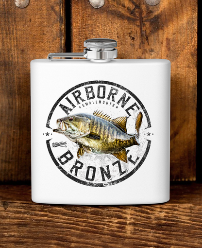 Airborne Bronze Smallmouth Bass Flask