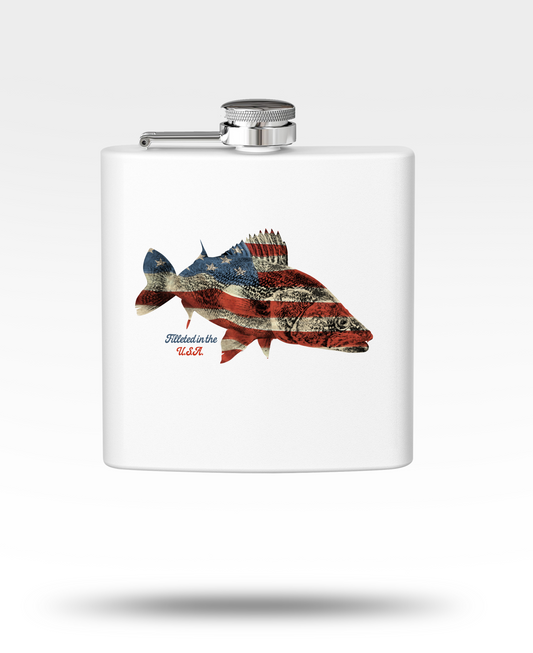 USA Walleye Stainless Steel Flask