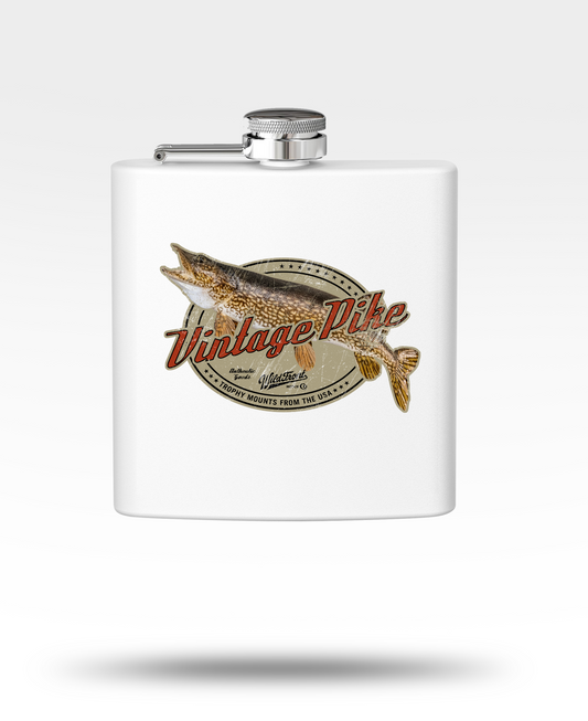 Vintage Pike Stainless Steel Flask
