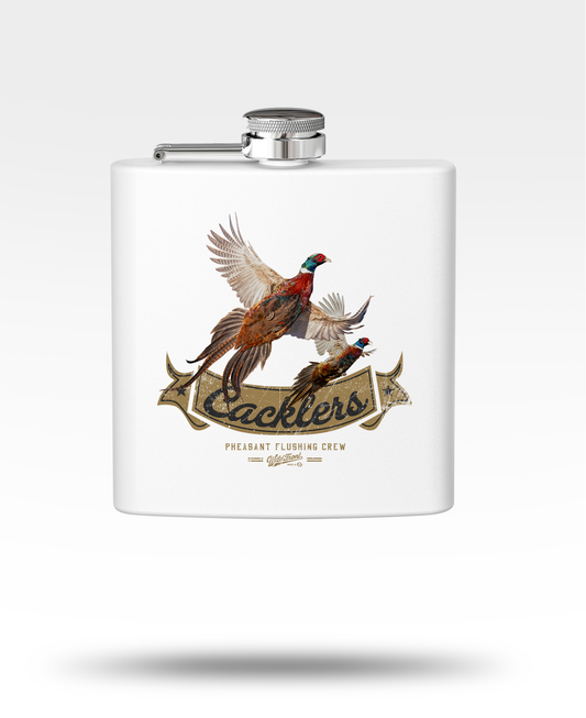 Cacklers Flushing Pheasants Stainless Steel Flask