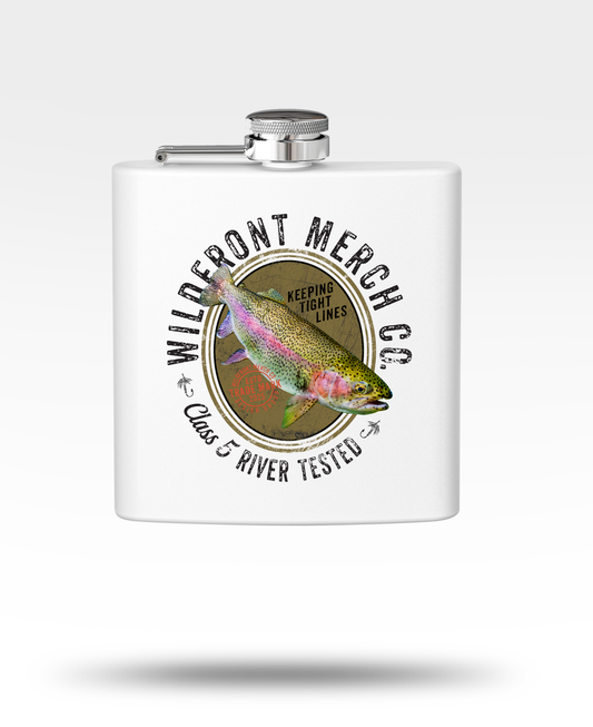 Wildfront Merch Rainbow River Tested Stainless Steel Flask