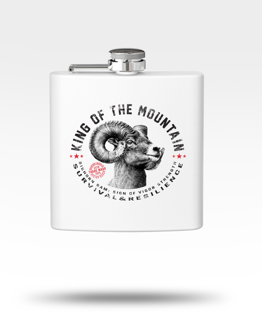 King Of The Mountain Bighorn Sheep Stainless Steel Flask