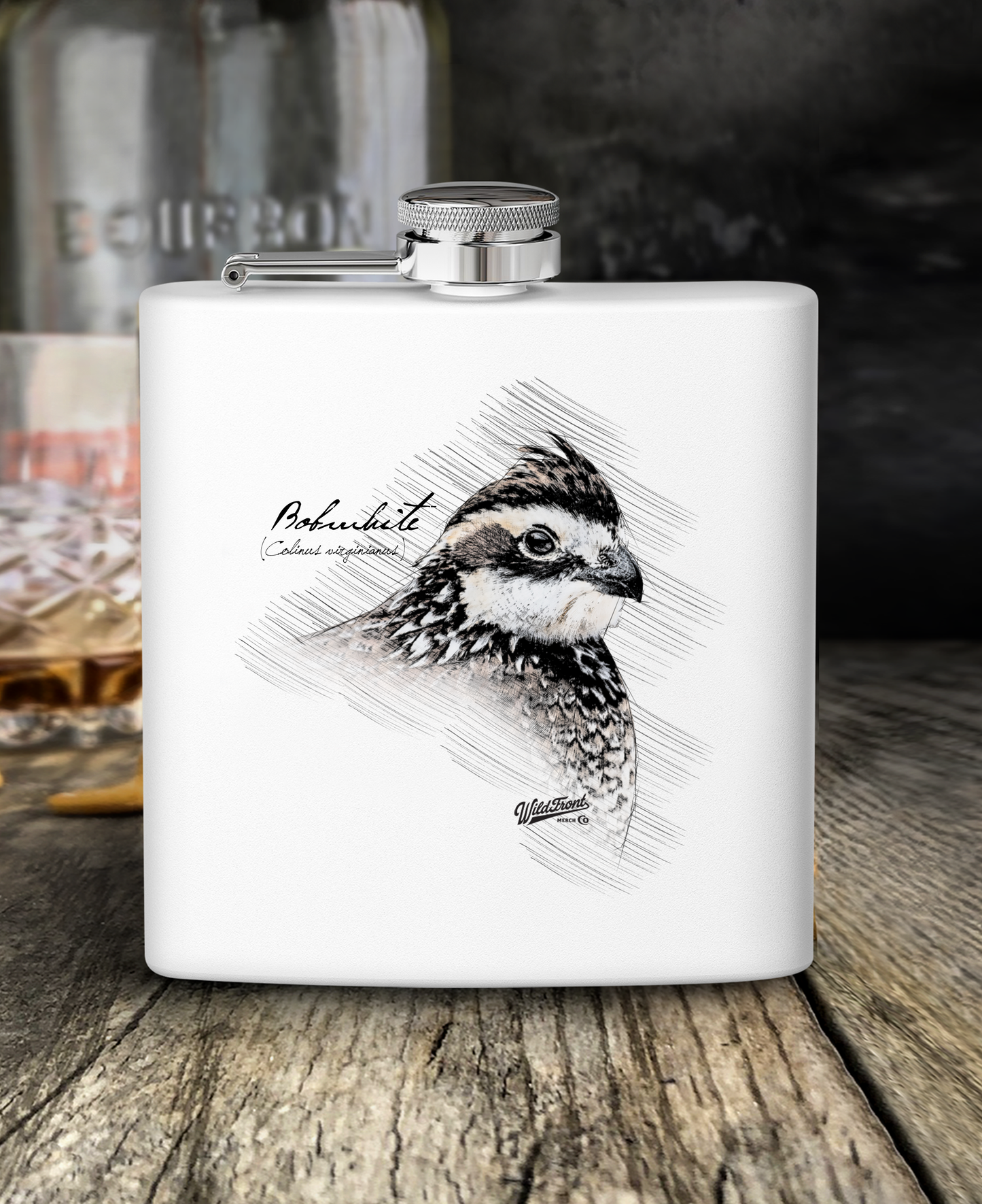Bobwhite Quail Stainless Steel Flask