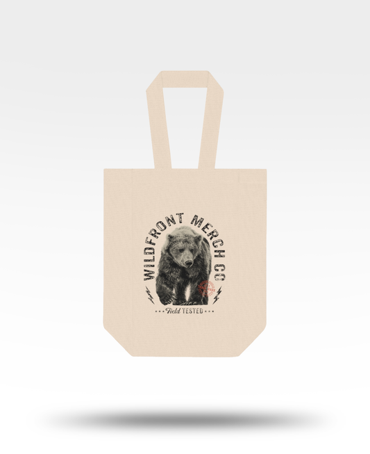 WildFront Merch Bear Double Wine Tote Bag