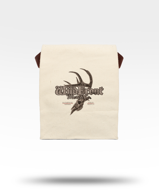 WildFront Merch Deer Skull Canvas Lunch Bag With Strap
