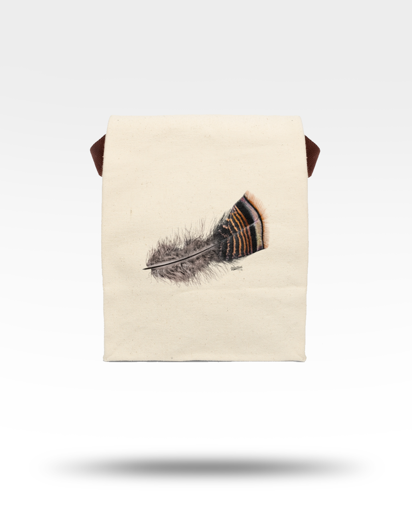 Turkey Feather Canvas Lunch Bag With Strap