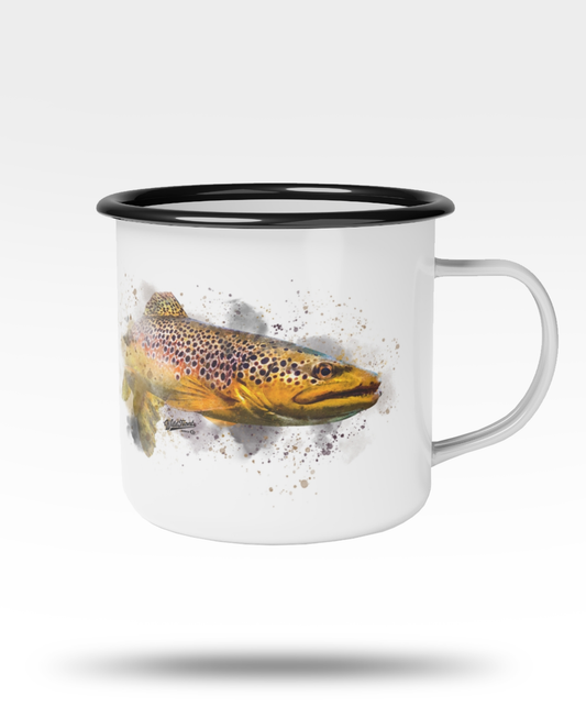 Brown Trout Enamel Camp Cup