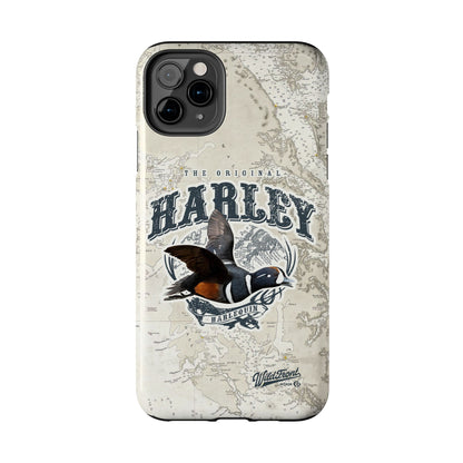 Harlequin Duck Vintage Map-Tough Phone Case