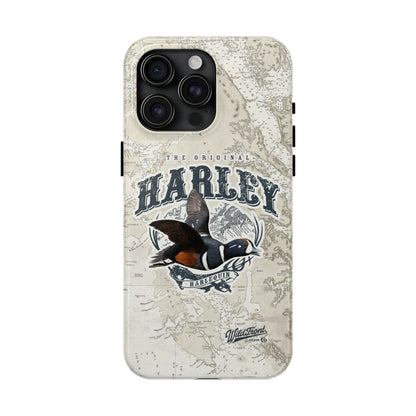 Harlequin Duck Vintage Map-Tough Phone Case