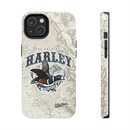 Harlequin Duck Vintage Map-Tough Phone Case