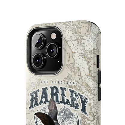 Harlequin Duck Vintage Map-Tough Phone Case